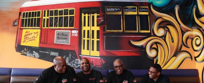 Norwood Clark, owner of Darrows New Orleans Grill with his cousins in Carson, CA