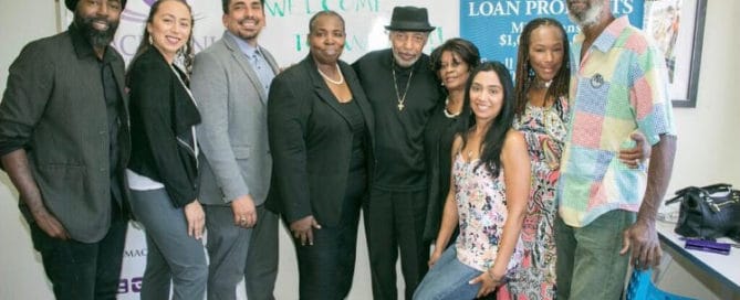 Guests and hosts at the WEBA Computer Lab grand opening