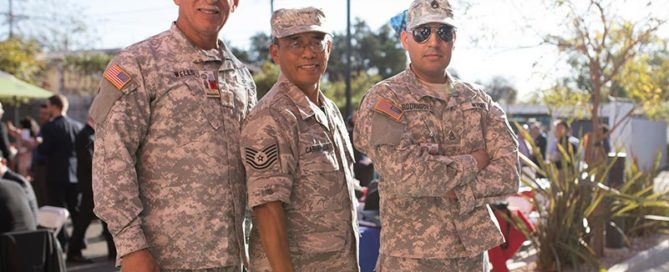 Local veterans pose outside VEDC's Pacoima Entrepreneur Center